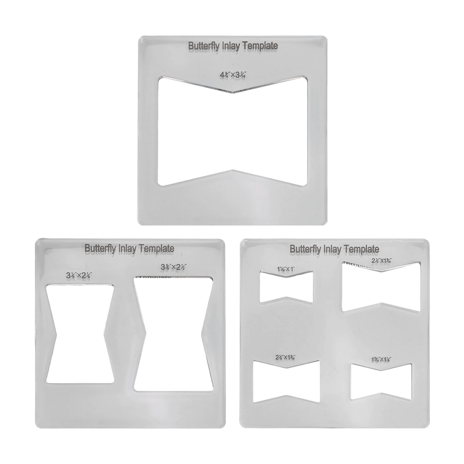 Woodworking Router Templates - Şeffaf Akrilik Kelebek Kakma Şablon Seti