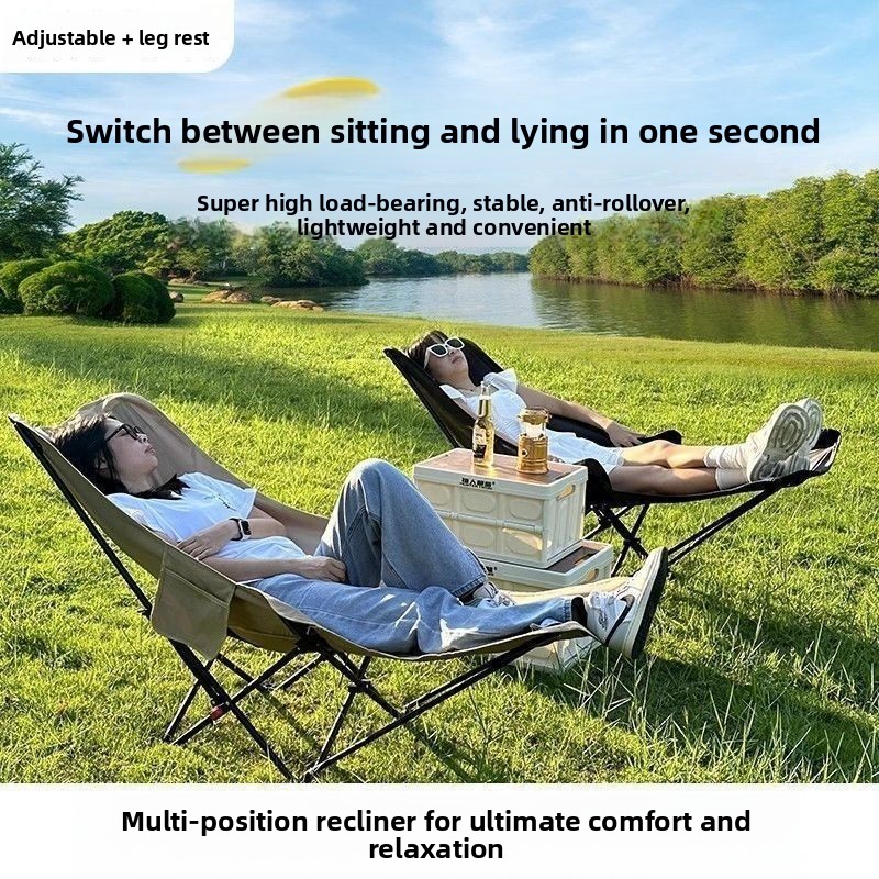 Woodworking Outdoor Furniture - Dört ayarlanabilir ayaklı ayaklıklı ay sandalyesi,