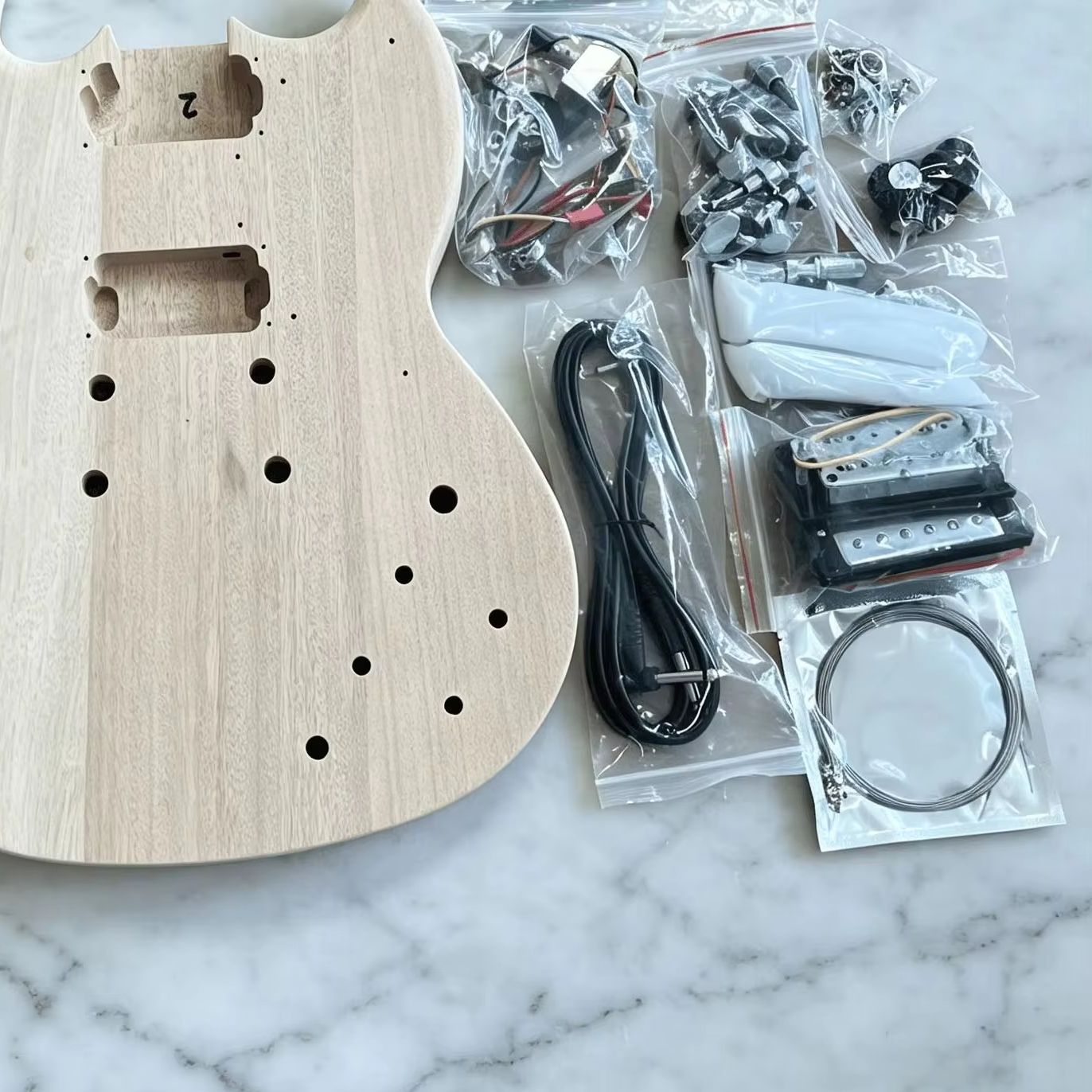 Woodworking Kits For Kids - DIY Gitar Kiti Bitmemiş Maun Gövde