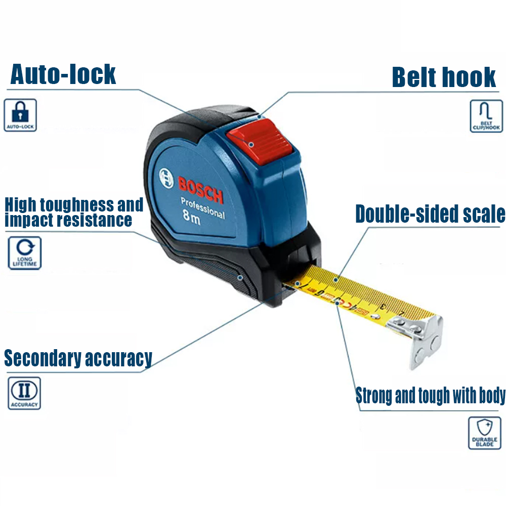 Bosch 8M Manyetik Çelik Mezura - Woodworking Definition incelemesi ve fiyatı